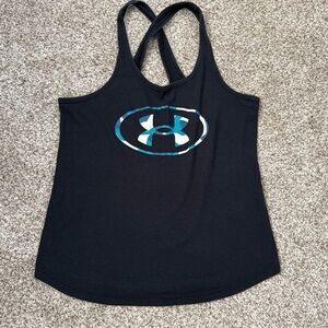 Under Armour Black and Blue Women's Tank Top